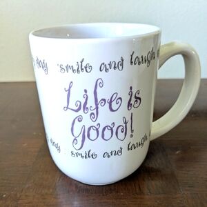 CopyWhite Ceramic Mug with Inspirational Text "Life Is Good"